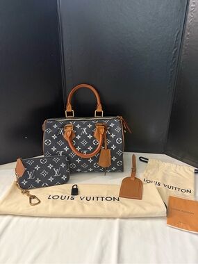 Blue Monogram Canvas Speedy 25 Bandoulière Bag